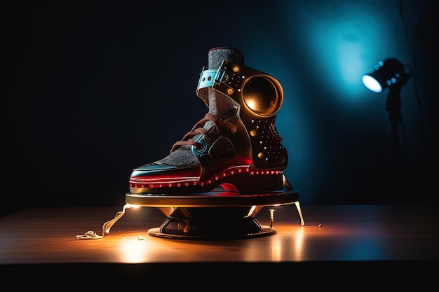 Premium AI Image  A shoe that is lit up with a light up shoe on it