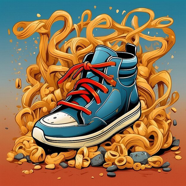 Shoe Theme Vector TShirt Design created with AI