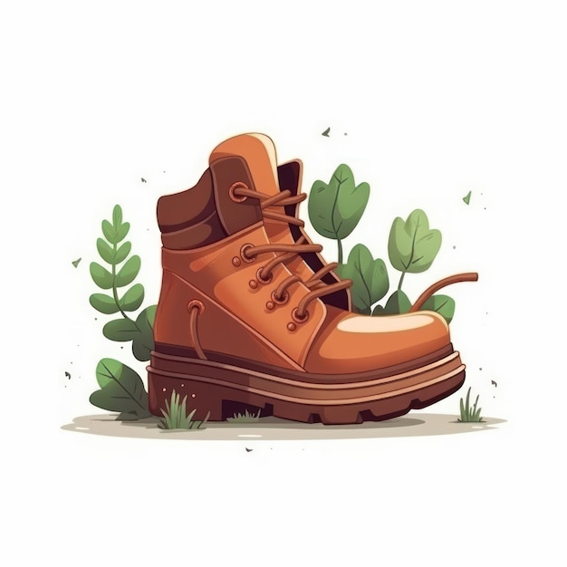 Shoe on a white background Cartoon illustration