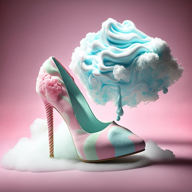 A shoe with a cloud on it and the word cloud on it