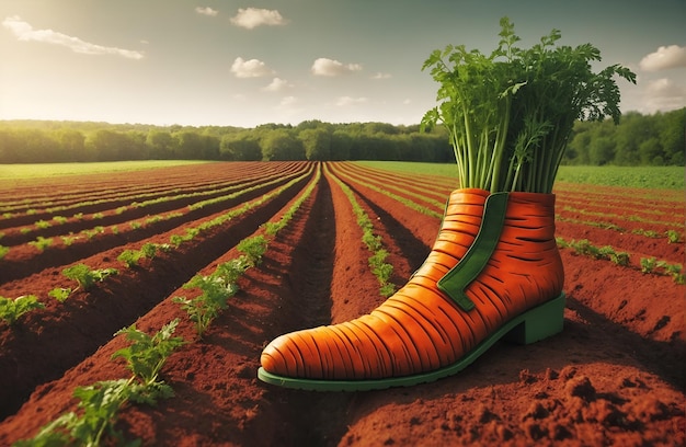 a shoe with a design inspired by a carrot