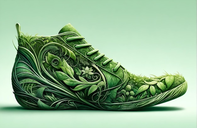 A shoe with a plant style