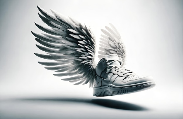 A shoe with wings