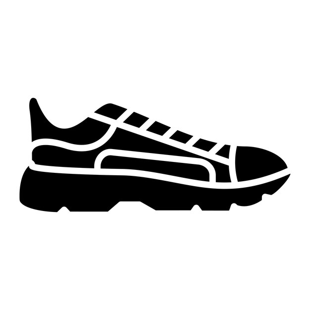 Shoes Glyph Solid Black Illustration