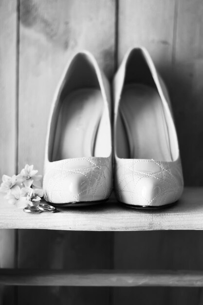 Shoes and wedding rings