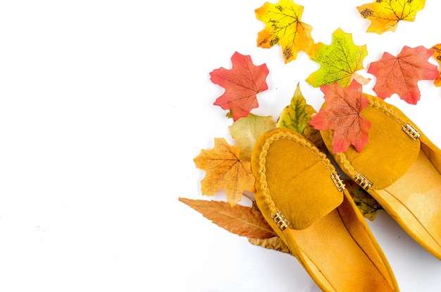 shoes on white background for cool weather