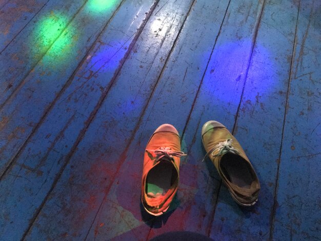 Photo shoes on wooden floor