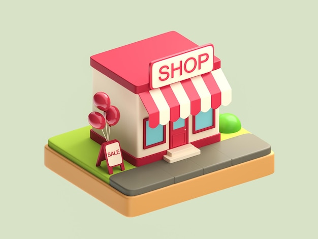 Shop 3D concept 3D render