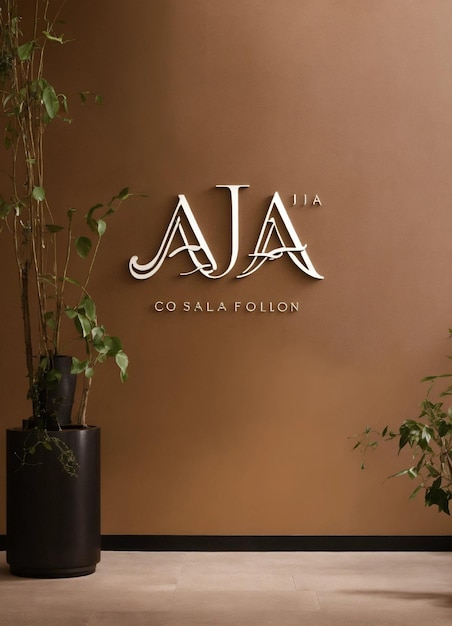 Photo the shop logo composed of the letters ajia is sophisticated and sleek with a strong sense of desi