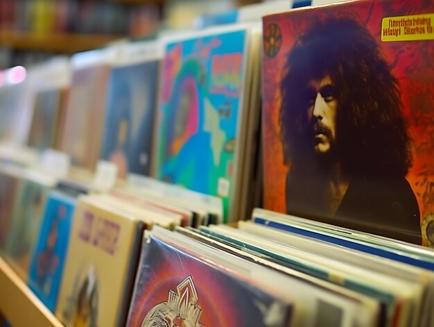 Photo a shop selling vinyl records