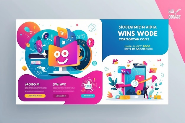 Shop and win invitation contest social media banner template