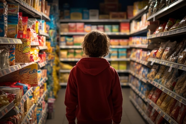Shopper Exploring The Cereal Aisle Generative AI