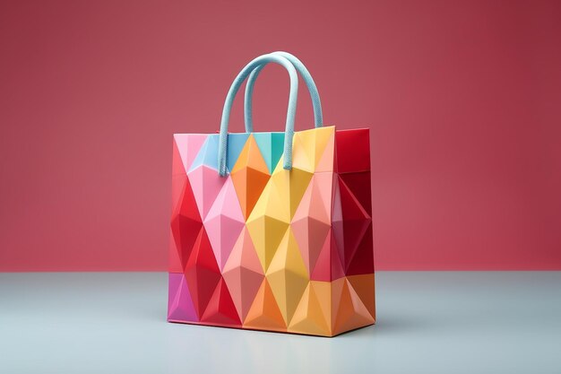 Foto shopping bag 3d-illustratie op geïsoleerde achtergrond gemaakt met generative ai