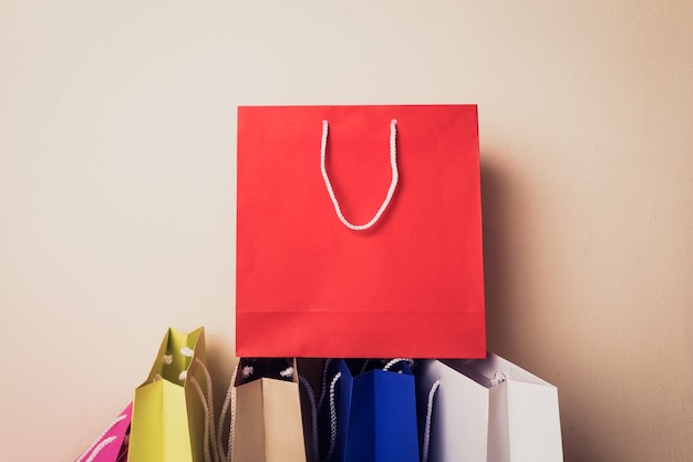 shopping bag  and copy space for plain text or product