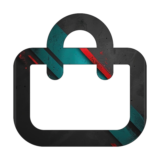 shopping bag icon diagonal black green red