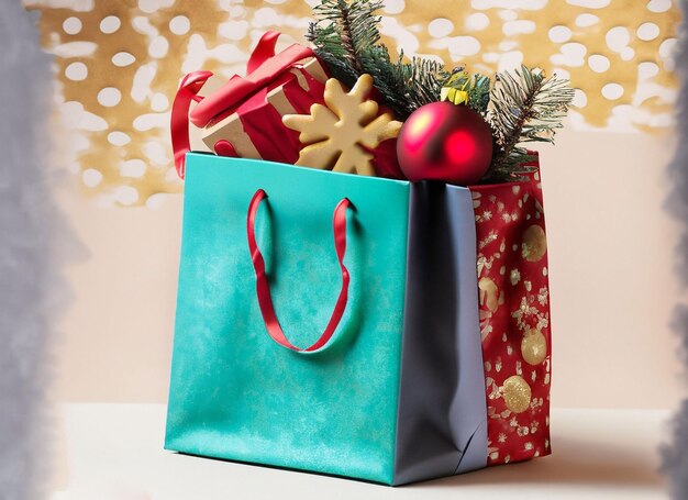 Shopping bag with beautiful gifts