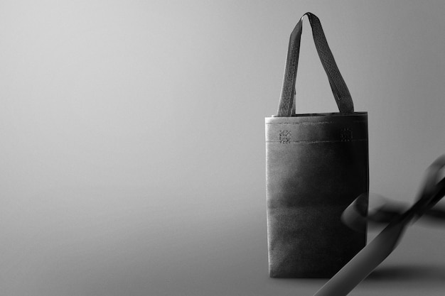 Shopping bag with a black background