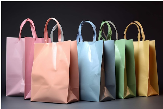 Shopping bags on a black background