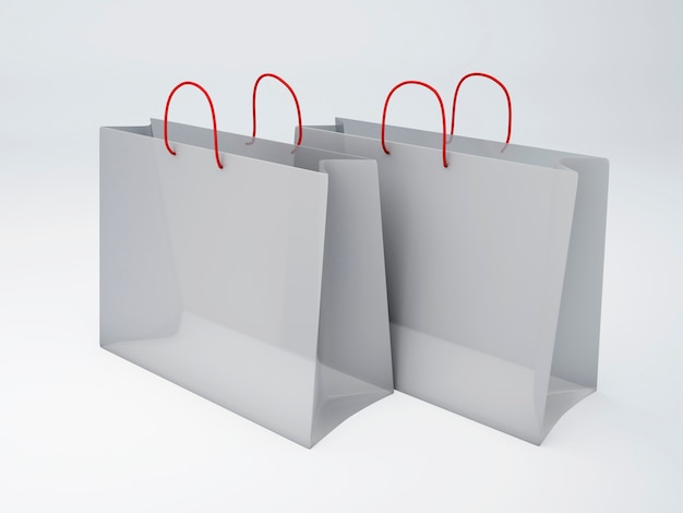 Shopping bags on white background