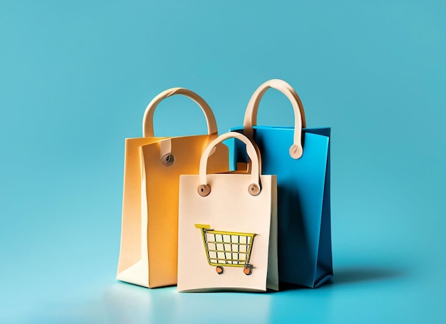 Shopping bags with shopping cart