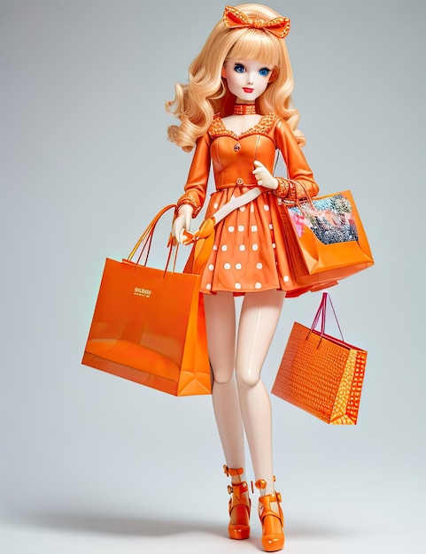 Shopping barbie doll