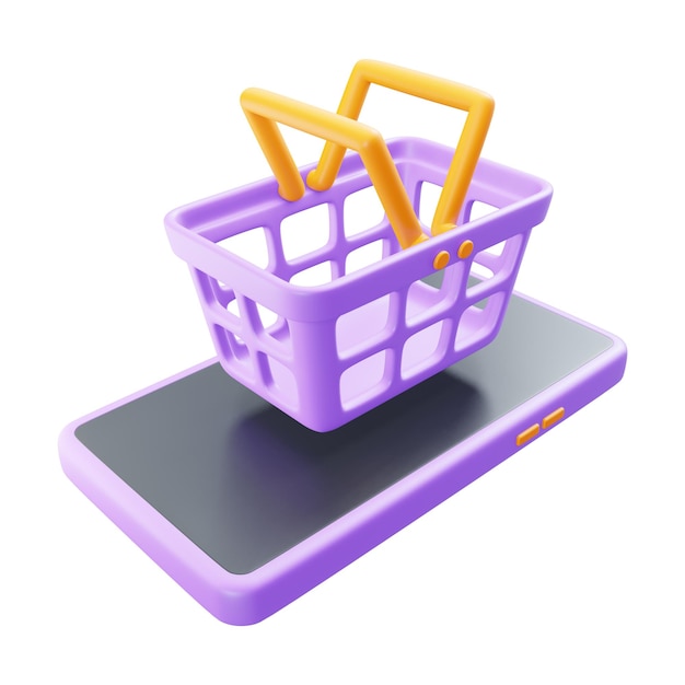 Shopping basket 3d icon