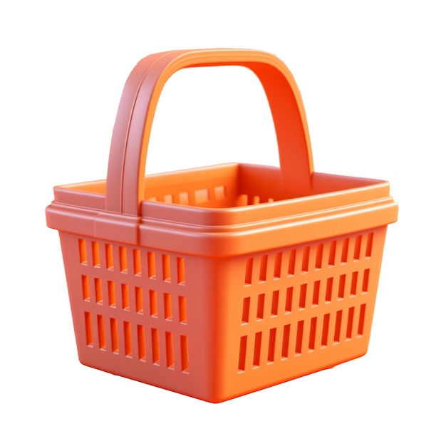 Shopping basket in 3D style trending color palette with Generative AI