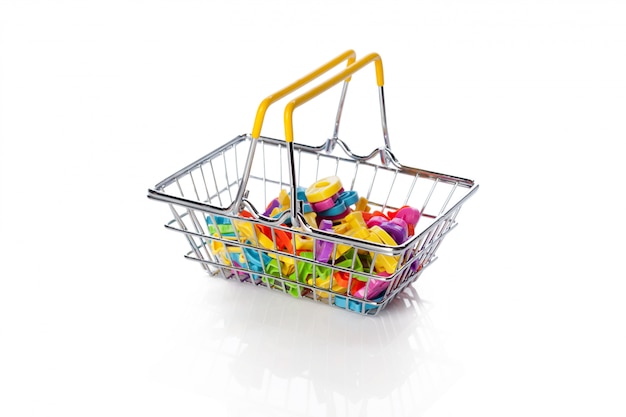 Shopping basket on white