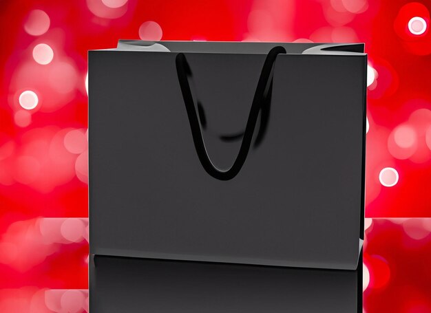 Shopping box with black and red shine background bag