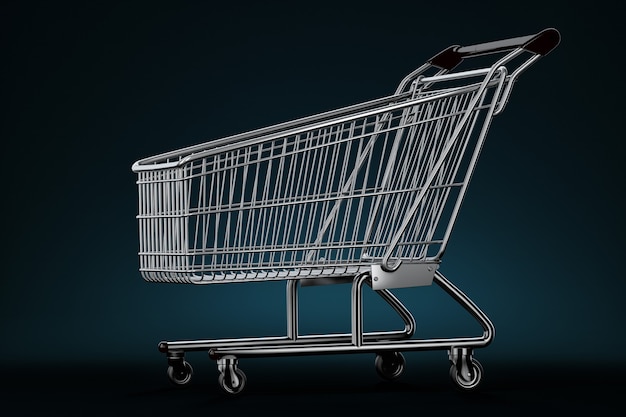 Shopping cart. 3D illustration. Contains clipping path