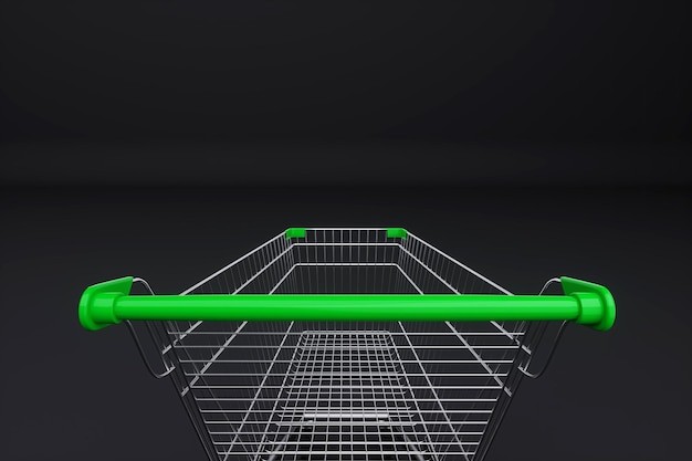 Shopping cart 3D rendering 3D illustration