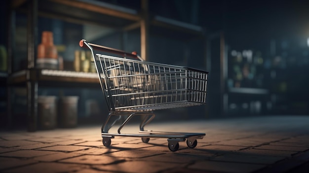 Shopping cart in the citygenerative ai