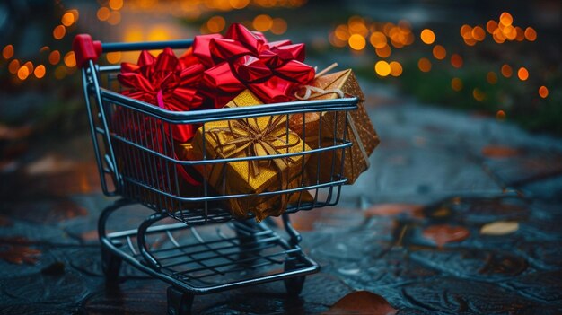 shopping cart close up