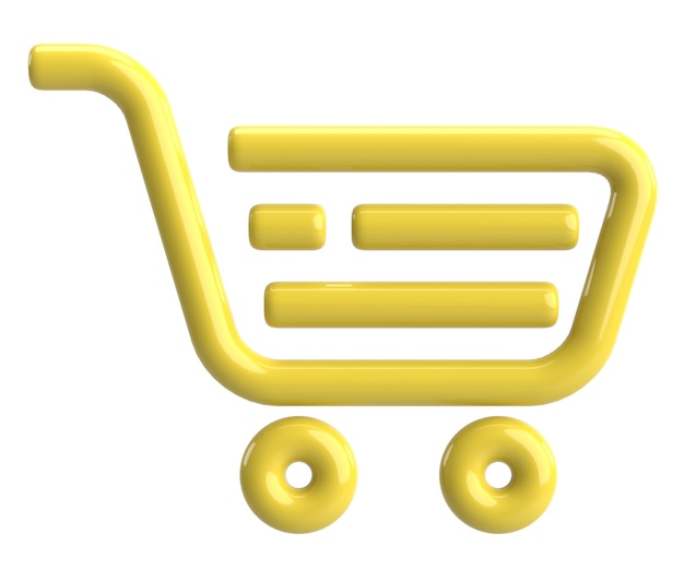 Shopping cart icon 3D illustration