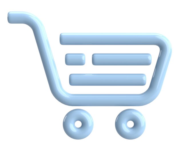 Photo shopping cart icon 3d illustration