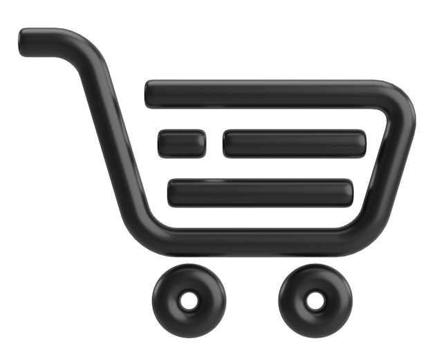 Shopping cart icon 3D illustration