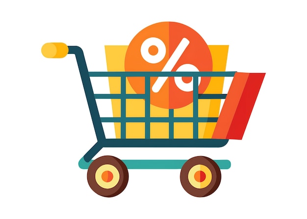 Photo shopping cart icon flat illustration of shopping cart icon for web design