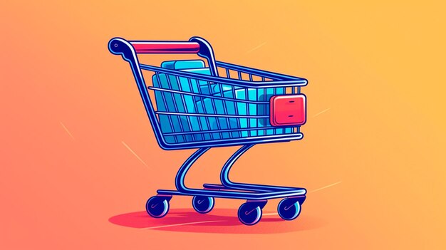 Shopping cart illustration ecommerce and business concept Generative AI illustration
