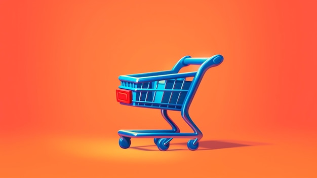 Shopping cart illustration ecommerce and business concept generative ai