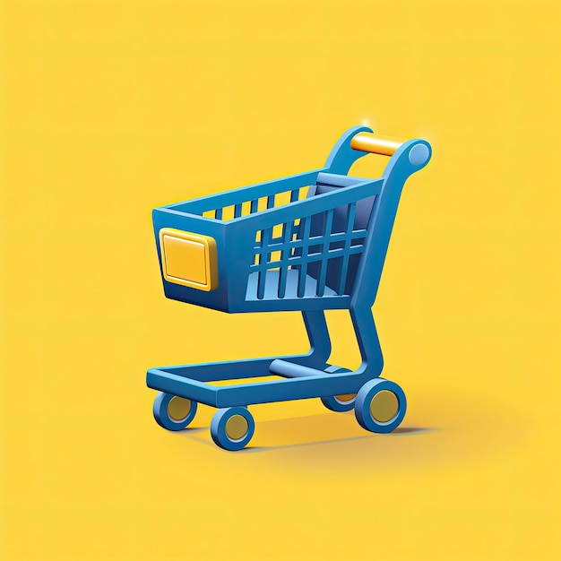 Shopping cart illustration market and stores concept Generative AI