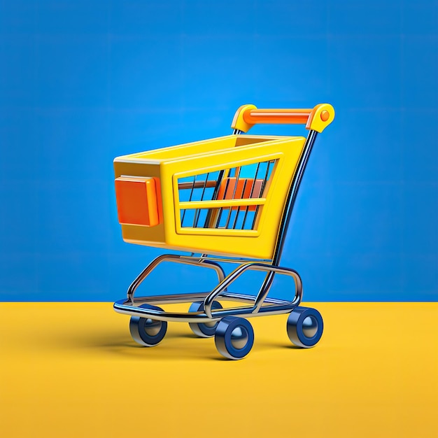 Shopping cart illustration market and stores concept Generative AI