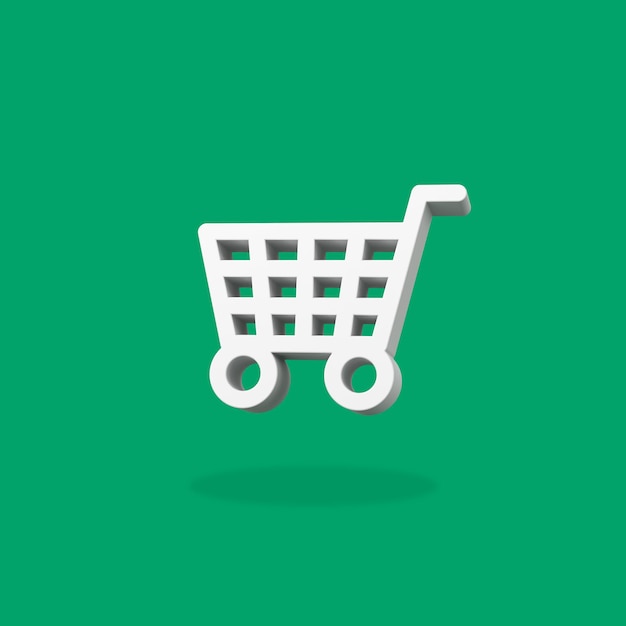 Photo shopping cart shape on green background