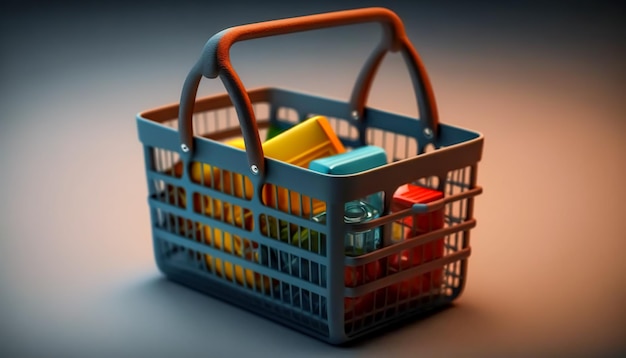 Shopping cart in the supermarket generative AI