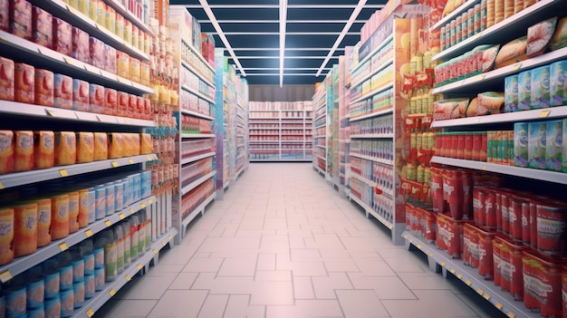 shopping cart in supermarket