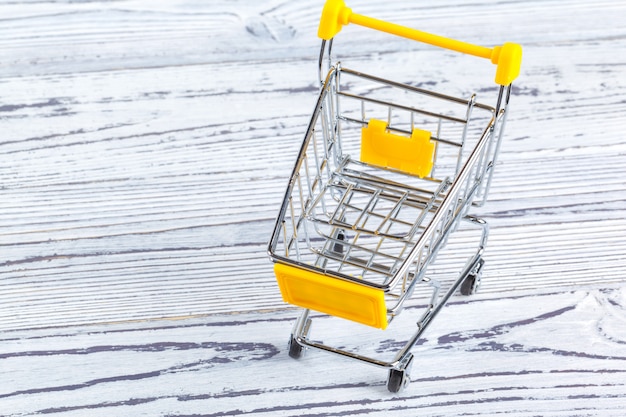 Shopping cart on the table