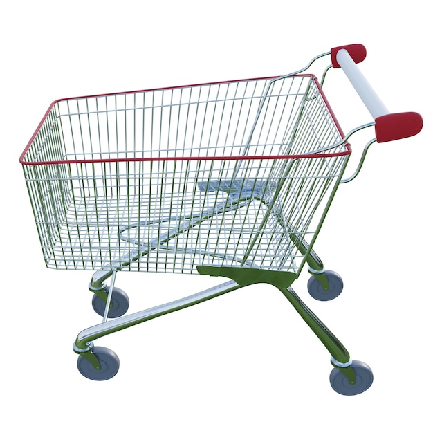 shopping cart on a white background 3d