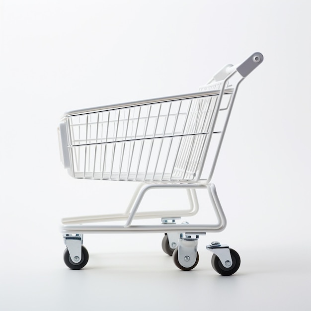 Shopping cart in white background