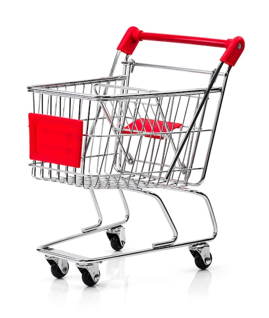 Shopping cart on white