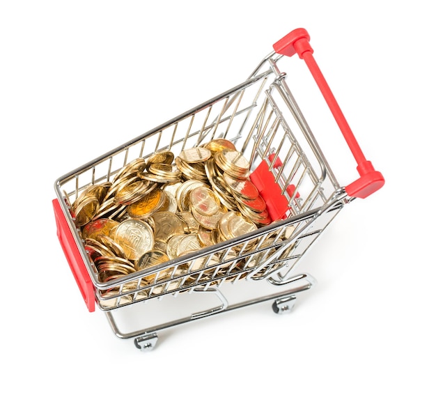 Shopping Cart with coins