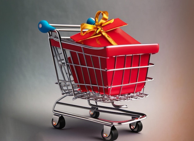 Shopping cart with gift